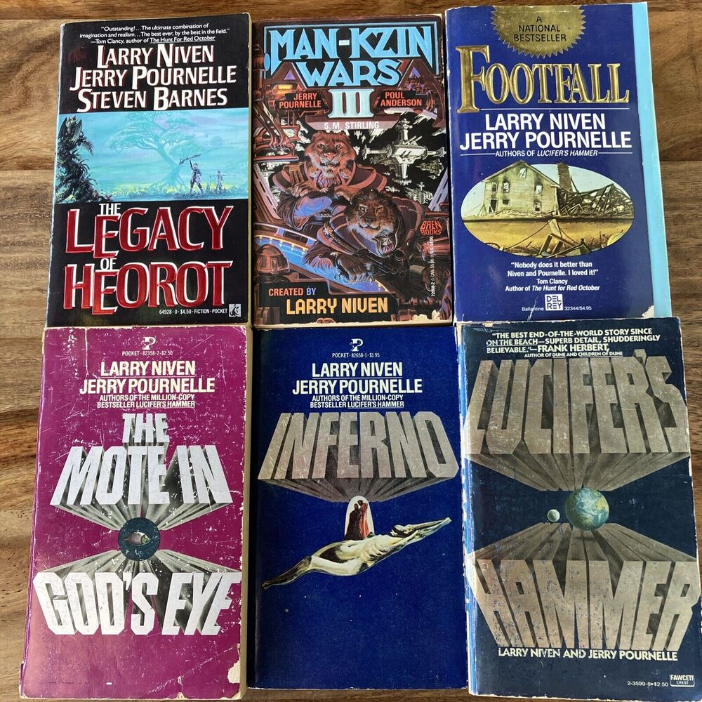 Vintage Sci-fi Paperback Book Lot LARRY NIVEN JERRY POURNELLE MOTE Novels